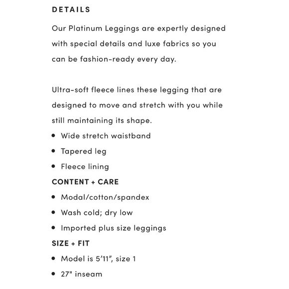 Torrid Women's Platinum Fleece Lining Legging Grey - Picture 5 of 10